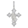 Moissanite Cross & Praying Hands Pendant
