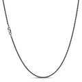 Black Rhodium Rope Chain Necklace 2mm