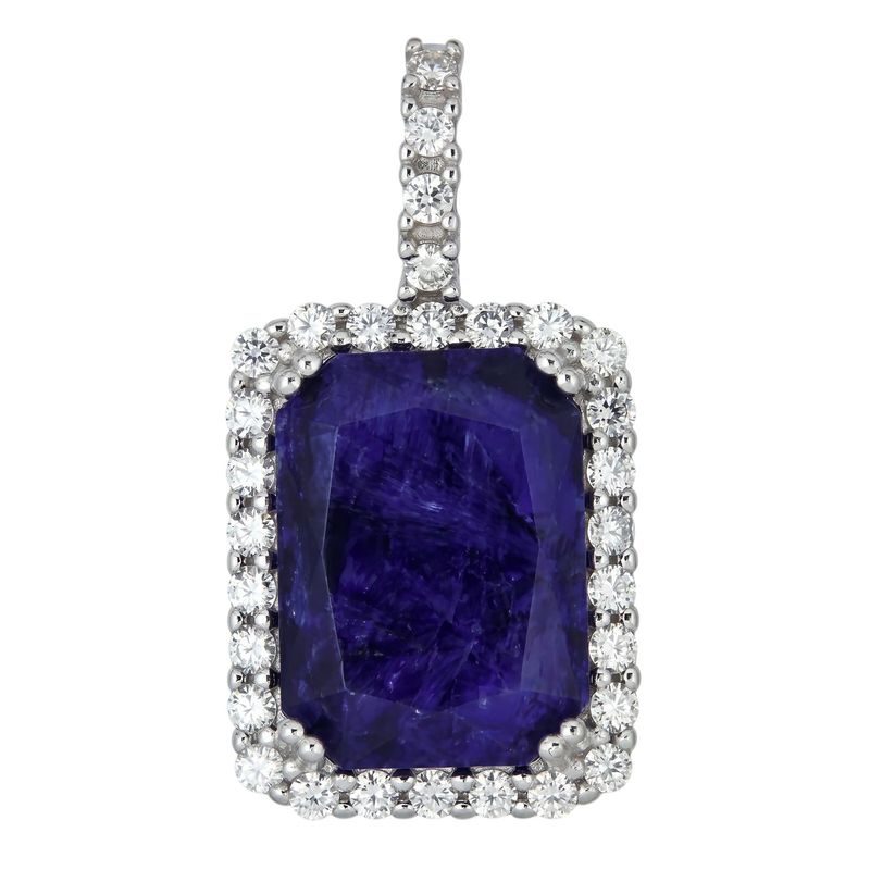 Moissanite Royalty Midnight Ocean Pendant (Blue Sapphire)