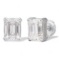 4ct Emerald Cut Moissanite Stud Earrings