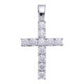 Moissanite Tennis Cross Pendant 1.5in