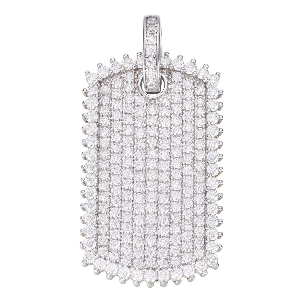 Moissanite Iced Dog Tag Pendant