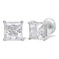 Moissanite Princess Cut Square Solitaire Stud Earrings 5mm