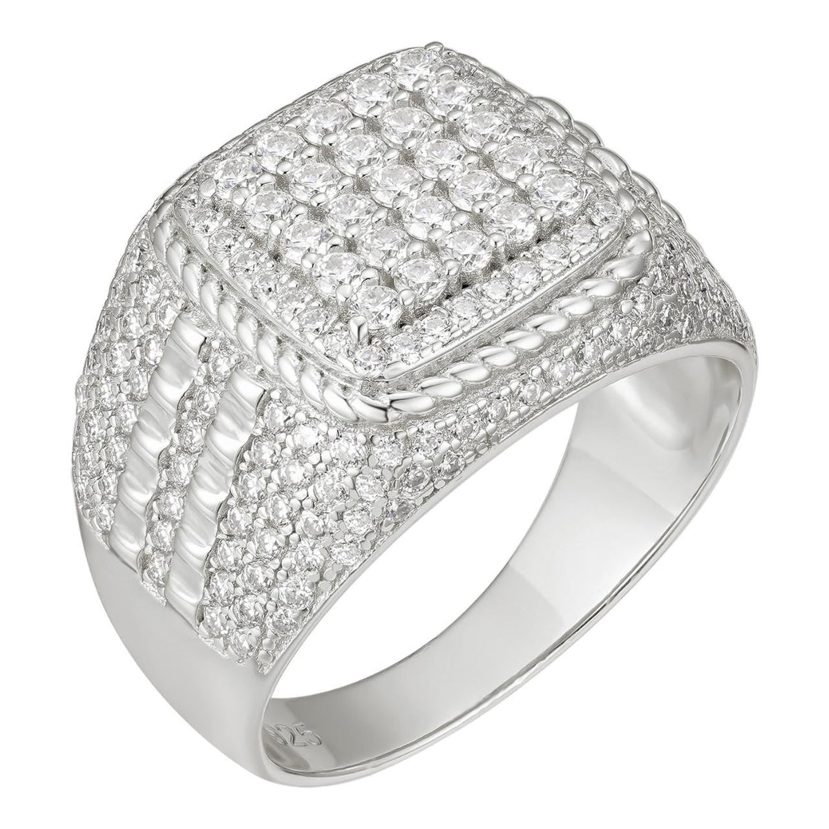 Moissanite Chicago Square Iced Ring