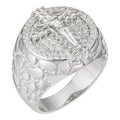 Moissanite Jesus on Cross Nugget Ring