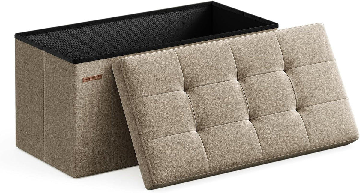 30" Folding Storage Ottoman Bench — 24-Gallon Capacity