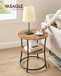 Round Side Table with Charging Station — 2 AC Outlets + 2 USB Ports