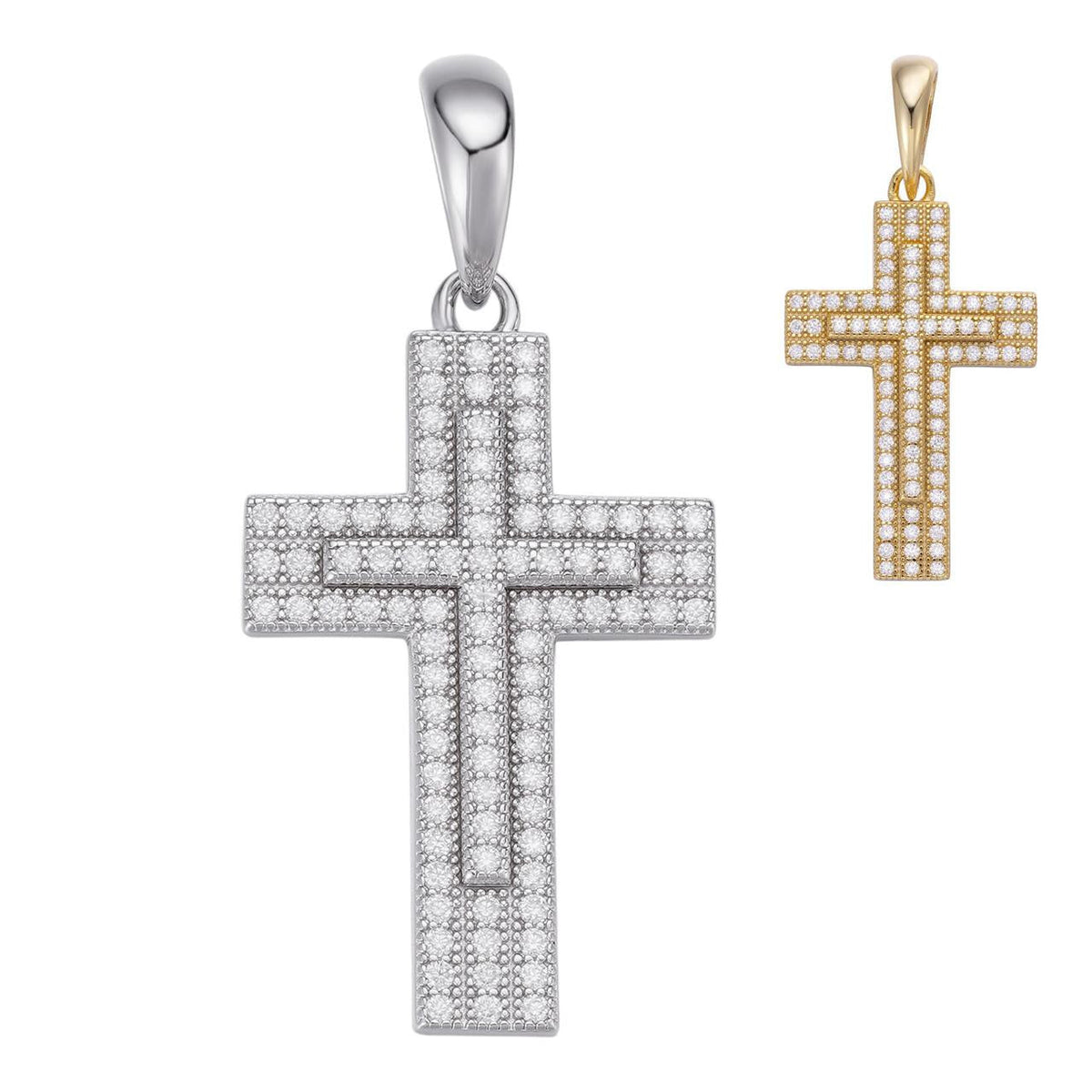 Moissanite Miami Iced Cross Pendant