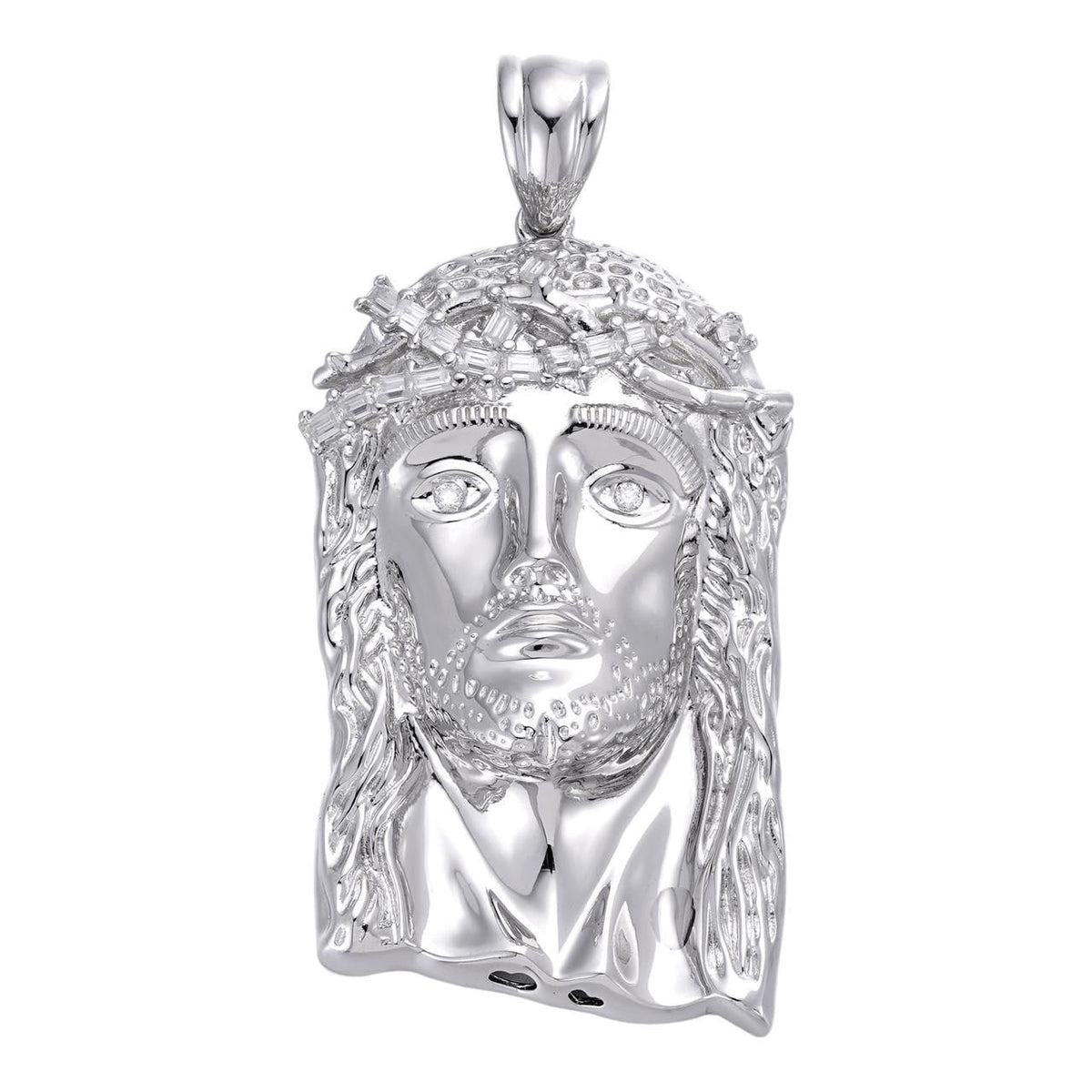 Moissanite Baguette Jesus Piece Pendant