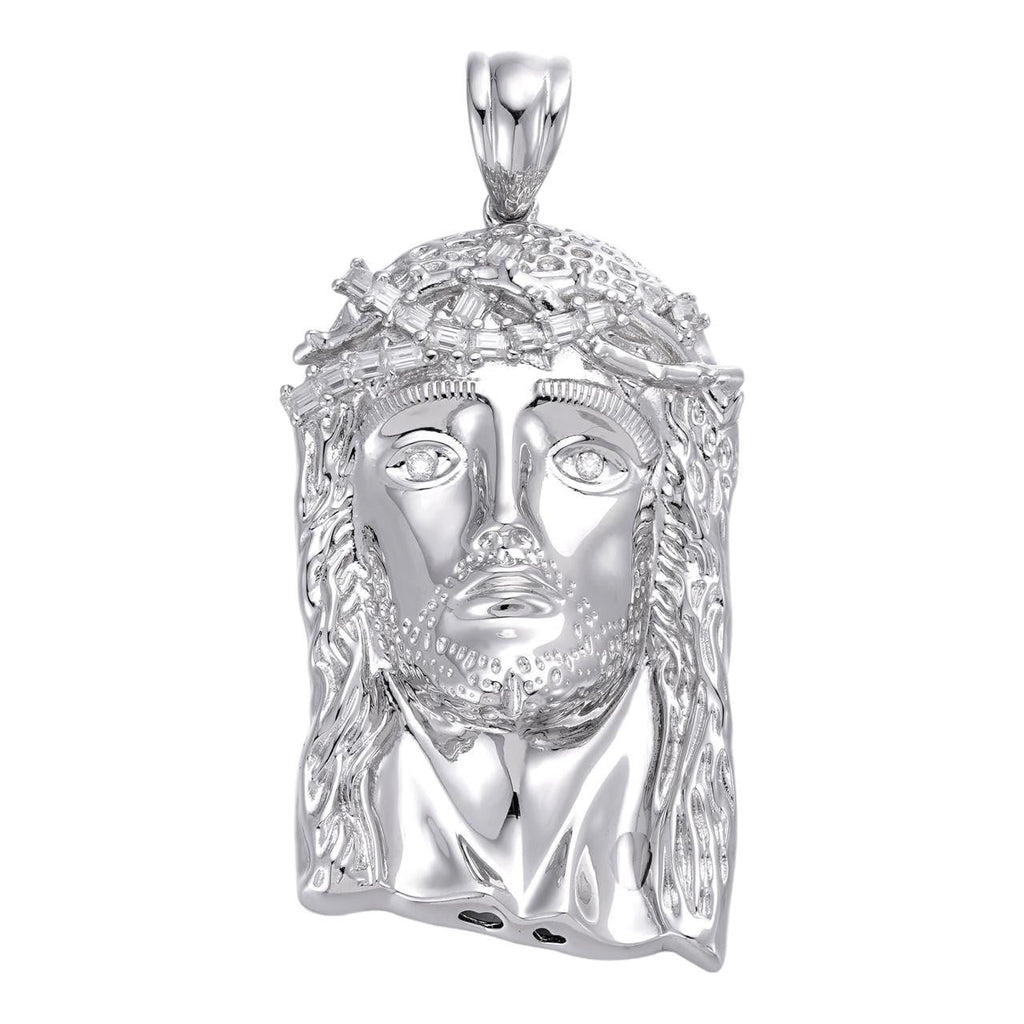 Moissanite Baguette Jesus Piece Pendant