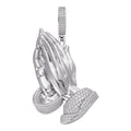 Moissanite Praying Hands Pendant (Small)