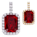 Moissanite Red Ruby Pendant