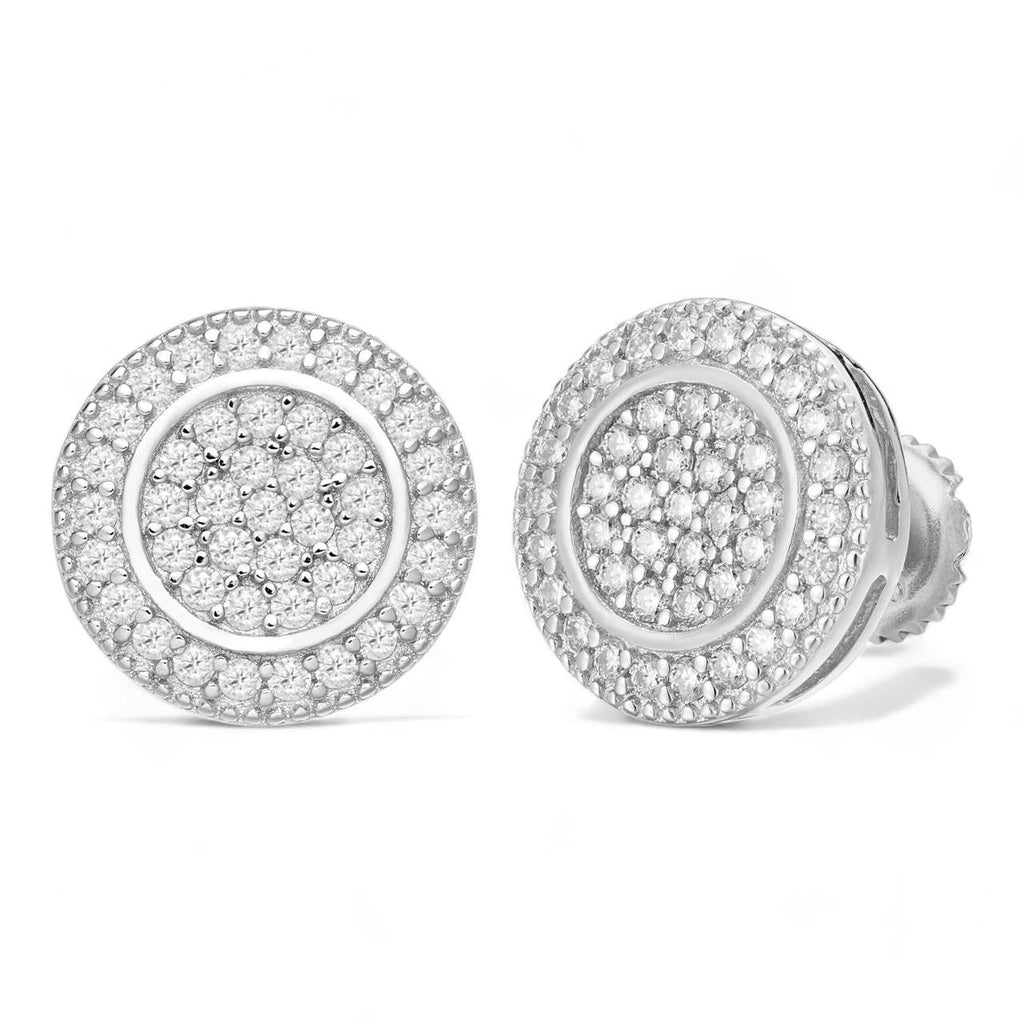 Moissanite Round Classic Iced Earrings 11mm