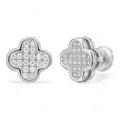Moissanite Clover Iced Earrings 10mm