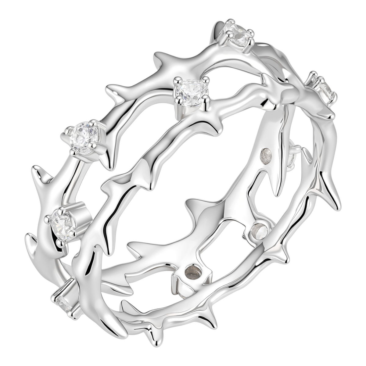 Moissanite Crown Of Thorns Ring