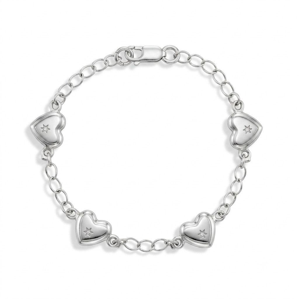 Cute Heart Baby Bracelet — 925 Sterling Silver