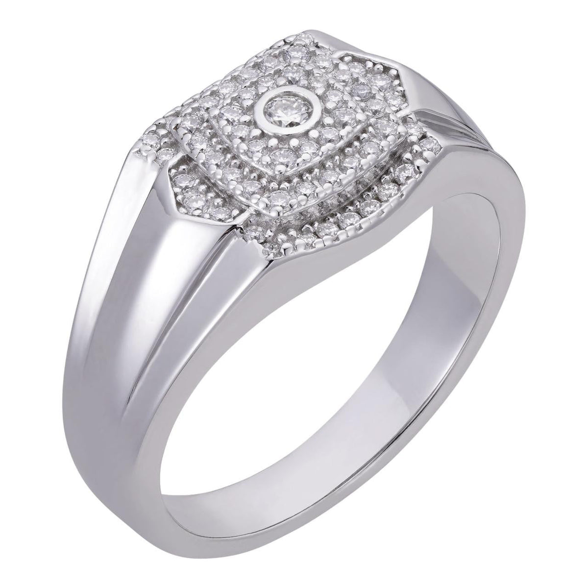 Moissanite Square Pinky Ring