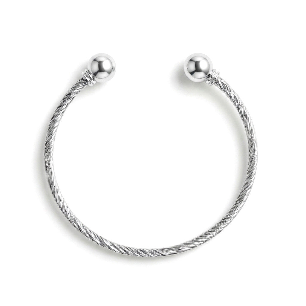 Twisted Cable Cuff Baby Bracelet — 925 Sterling Silver