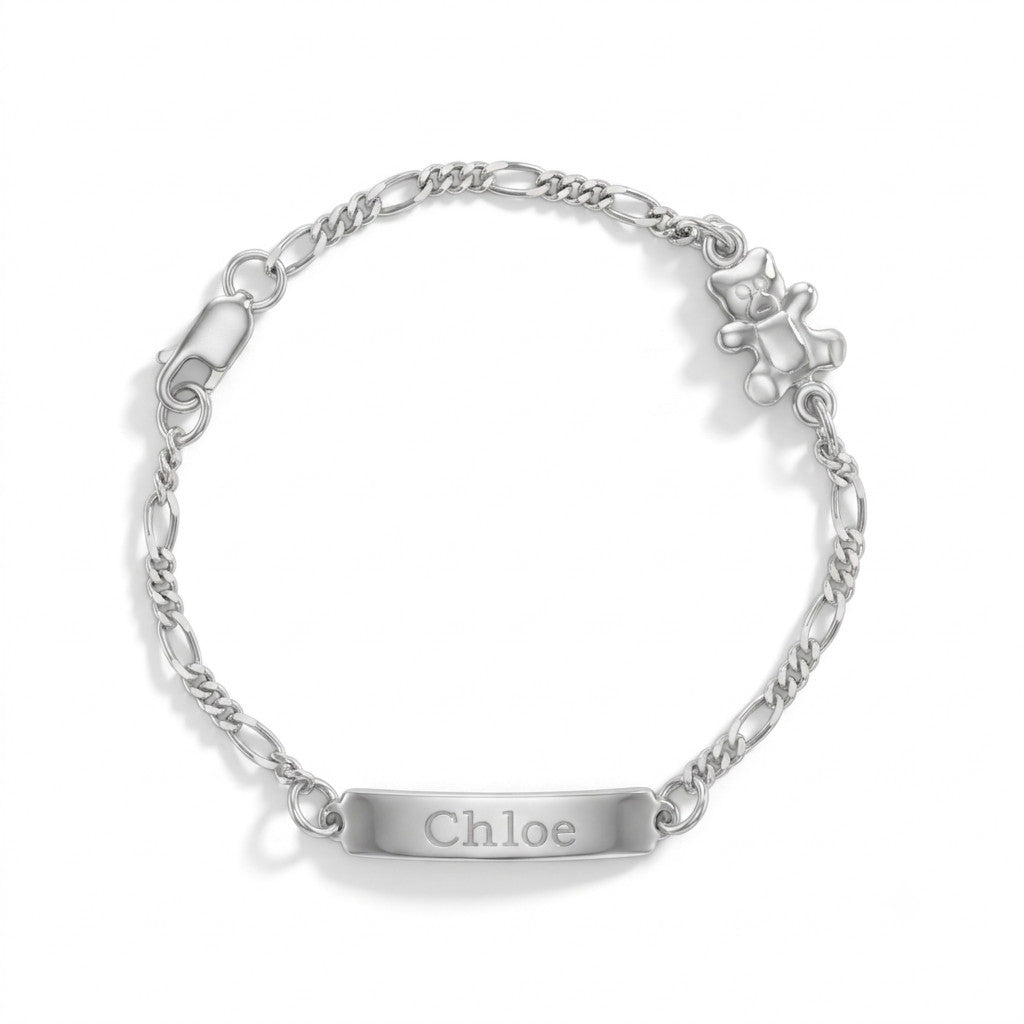 Teddy Bear Baby Bracelet — 925 Sterling Silver