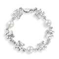 Teddy Bear & Pearl Baby Bracelet — 925 Sterling Silver