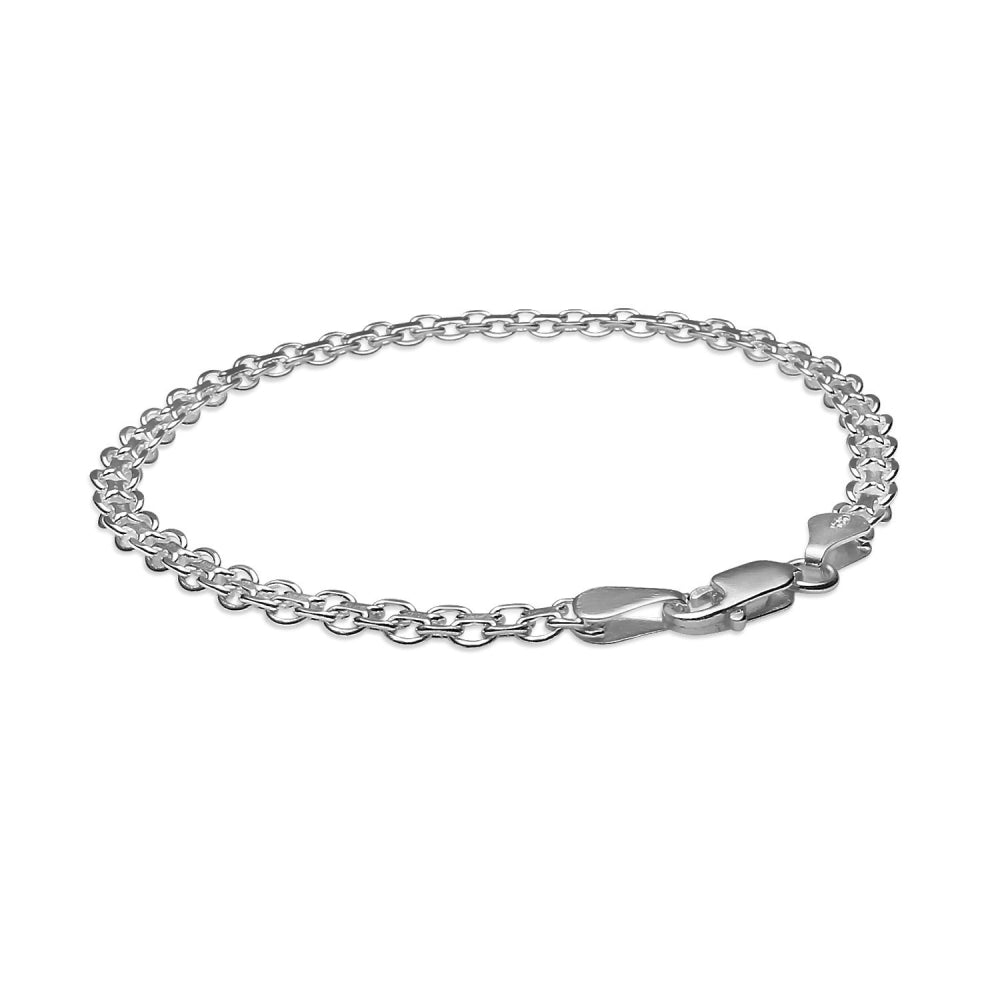 3mm Bismark Chain Bracelet in Sterling Silver, 7 Inches