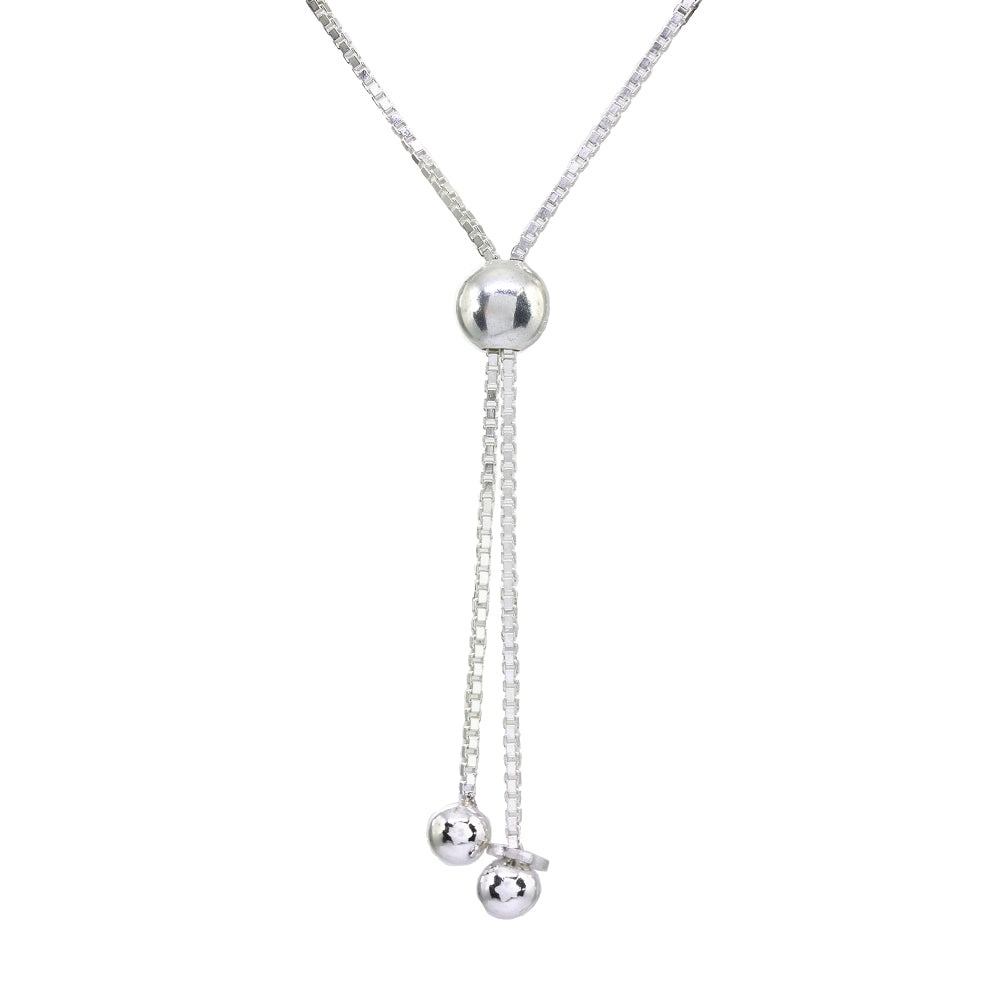 Sterling Silver Thin Figaro Link Chain Adjustable Pull-String Bracelet