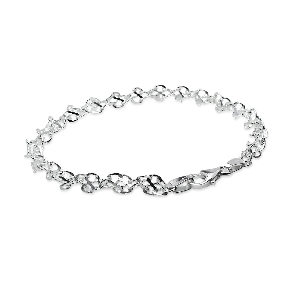 Sterling Silver High Polished Singapore Chain Bracelet, 8 Inches