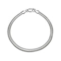 Sterling Silver High Polished Italian 3.5mm Sleek Snake Chain Bracelet, 7 Inches