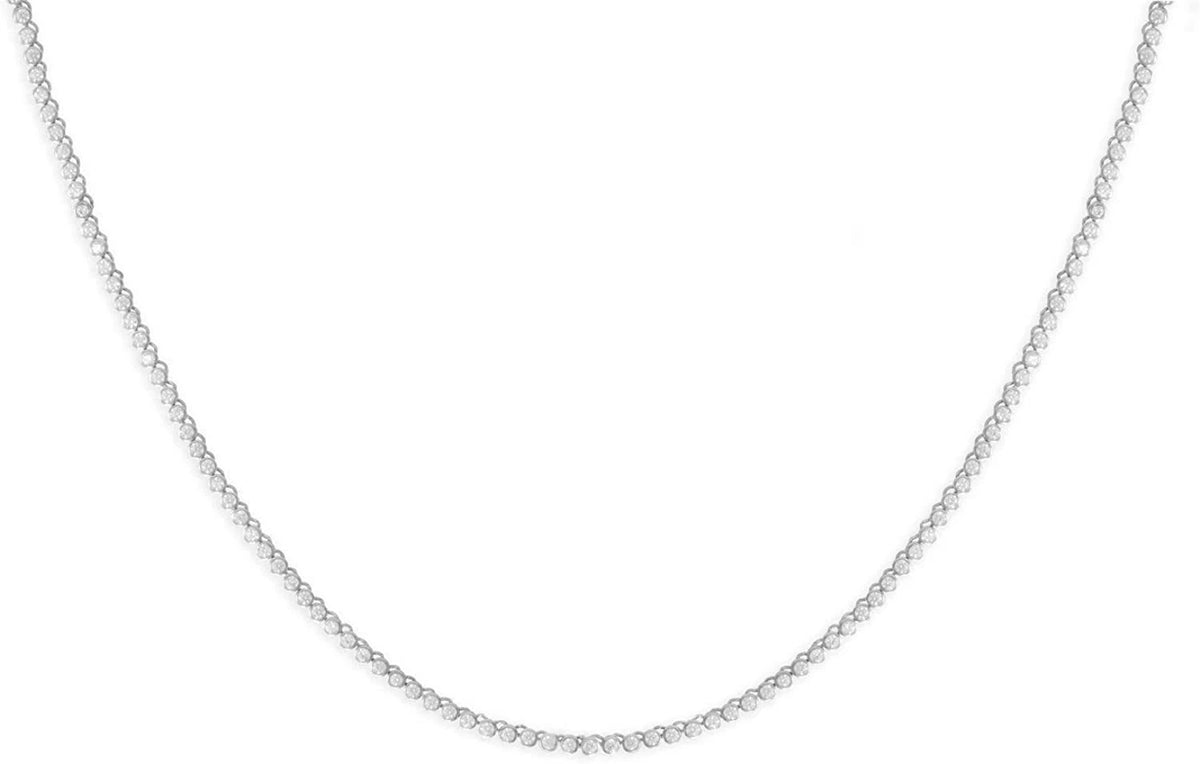 2mm Skinny Tennis Chain Necklace — CZ Stones