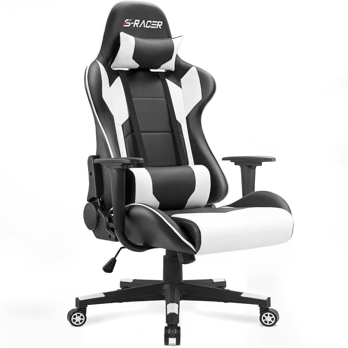 High-Back Racing Gaming Chair — Headrest + Lumbar Support