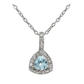 Sterling Silver Blue Topaz & White Topaz Trillion-Cut Necklace