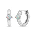 Kids Opal Huggie Hoop Earrings — 925 Sterling Silver