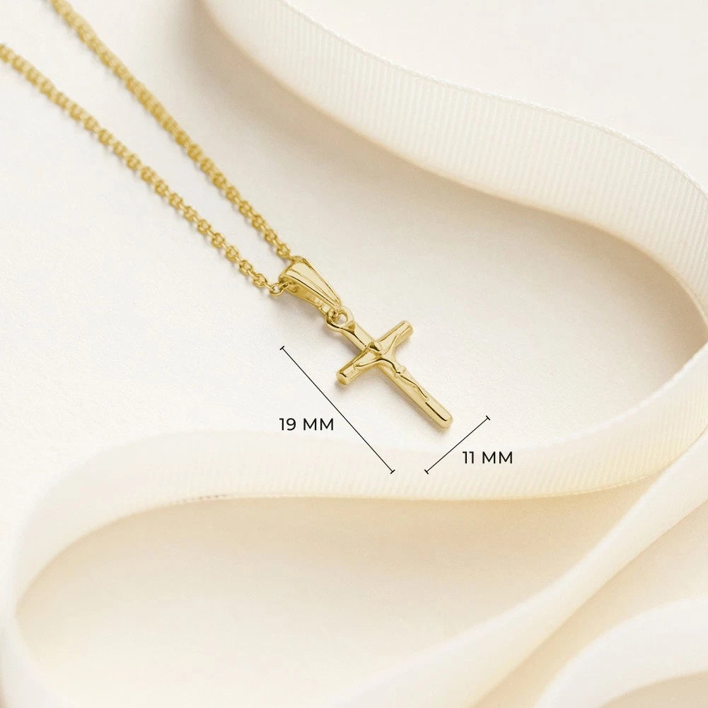 Kids' Gold-Plated Crucifix Cross Pendant Necklace (16")