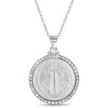 Sterling Silver Saint Benedict Medallion Necklace (18")