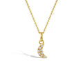 14K Gold CZ Tiny Moon Necklace for Kids
