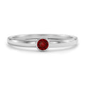 Sterling Silver Bezel Birthstone Ring for Little Girls