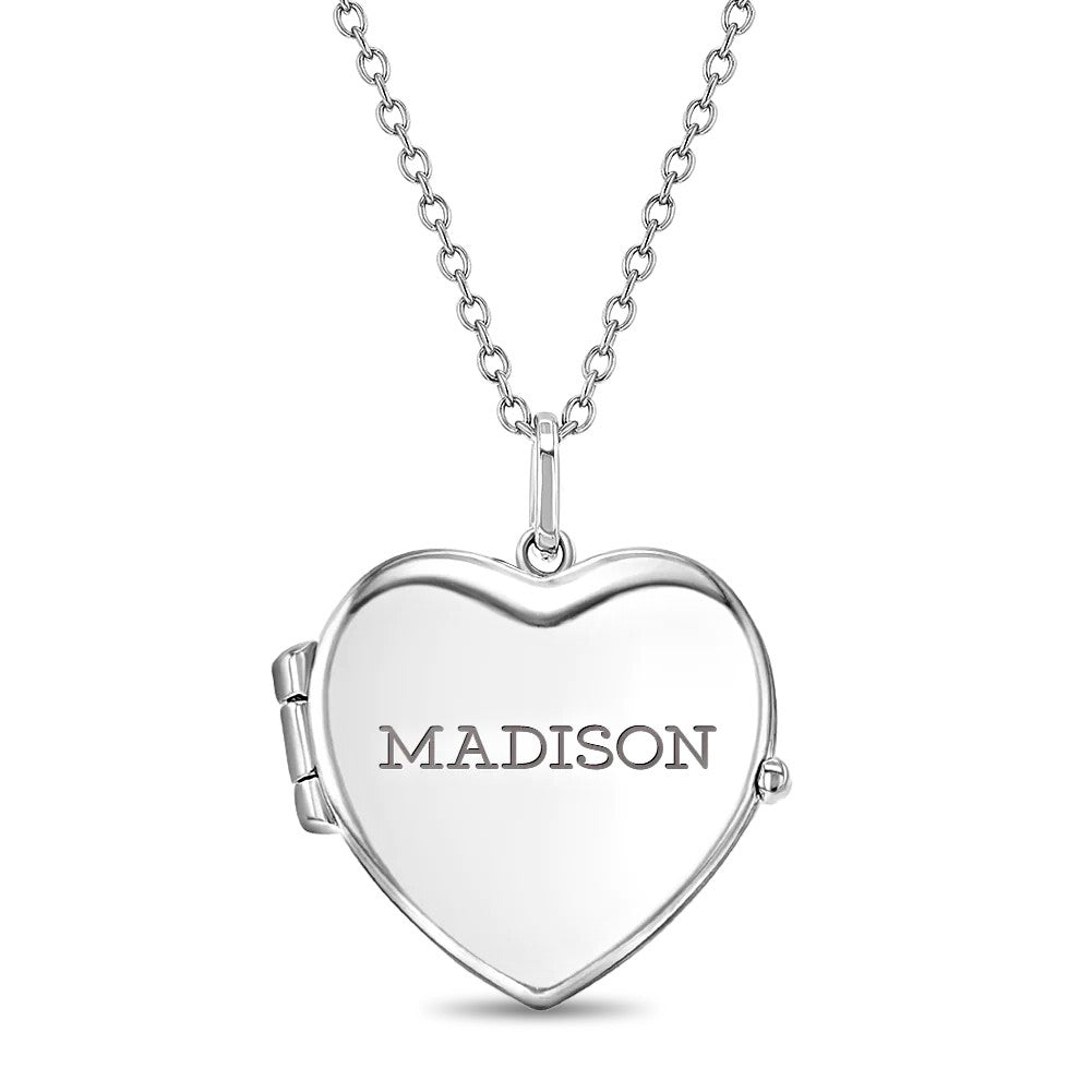 Kids Polished Heart Locket Necklace — 925 Sterling Silver