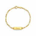 14K Gold Engravable Figaro ID Bracelet for Kids