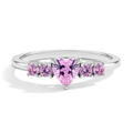 Kids Pink Heart Solitaire Ring — 925 Sterling Silver