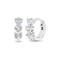 Cascading Heart Huggie Hoop Earrings — 925 Sterling Silver - photo 1