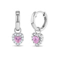 Kids Dangling Heart Huggie Hoop Earrings — 925 Sterling Silver