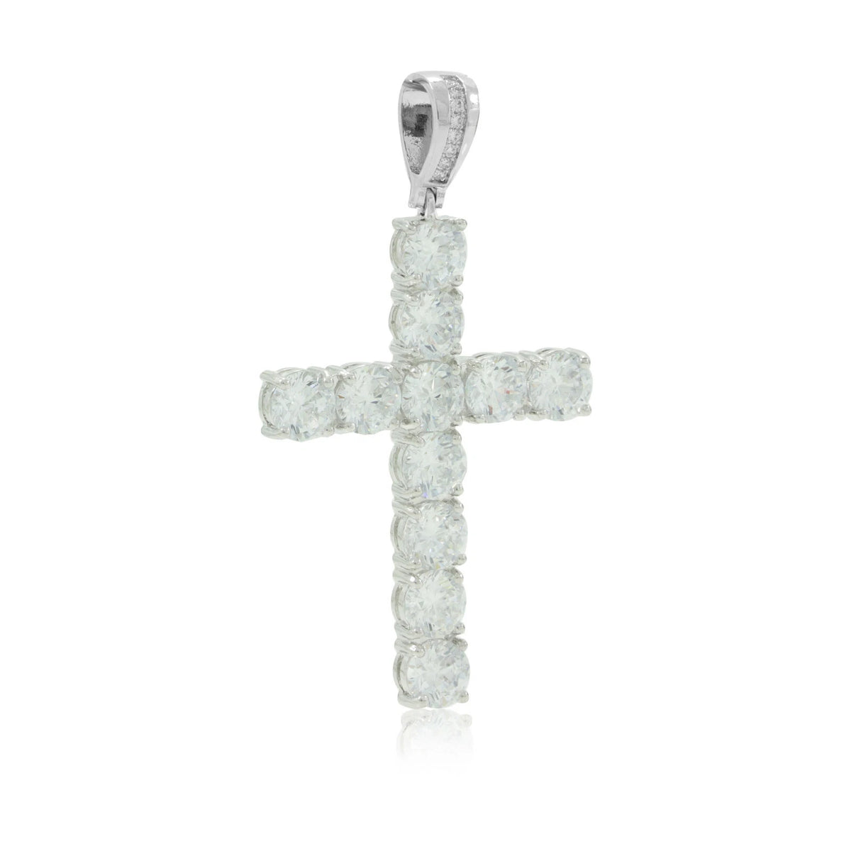 Iced Cross Pendant — CZ Stones (Pendant Only)