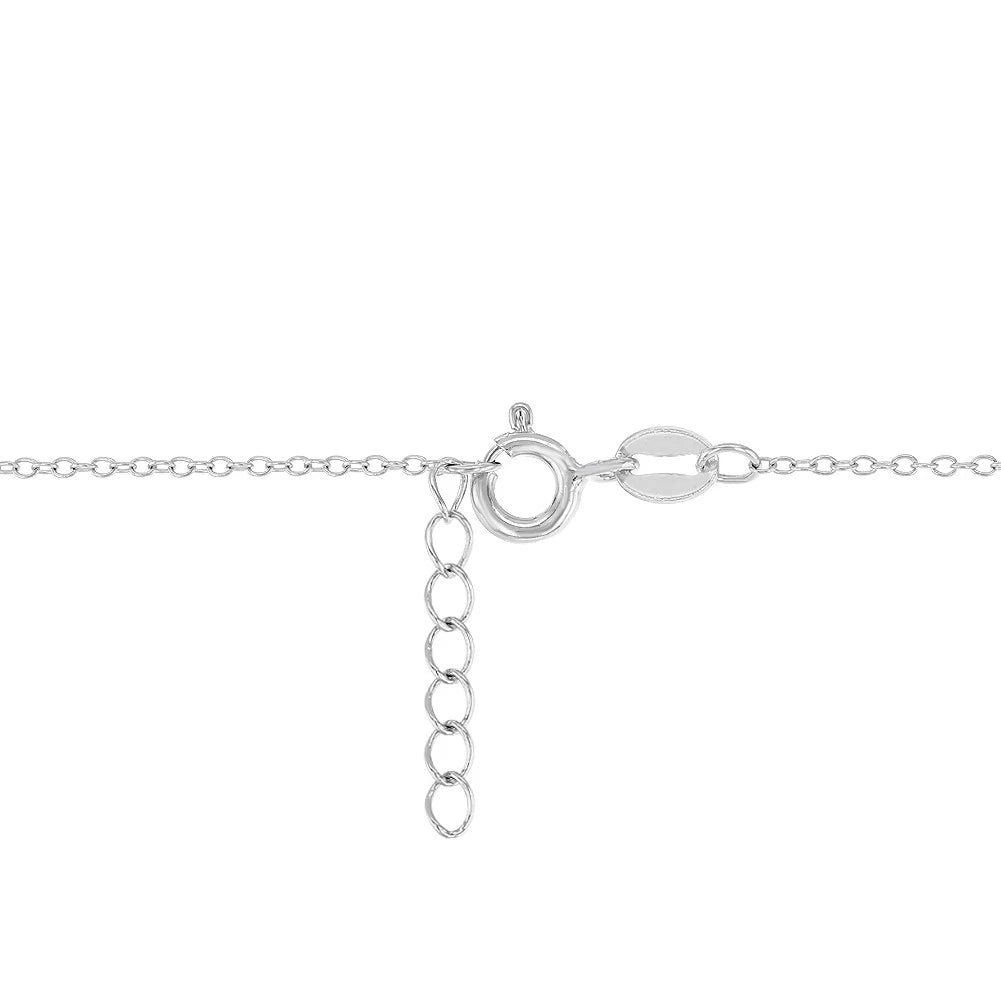 Sterling Silver CZ Miraculous Virgin Mary Rosary Necklace for Girls