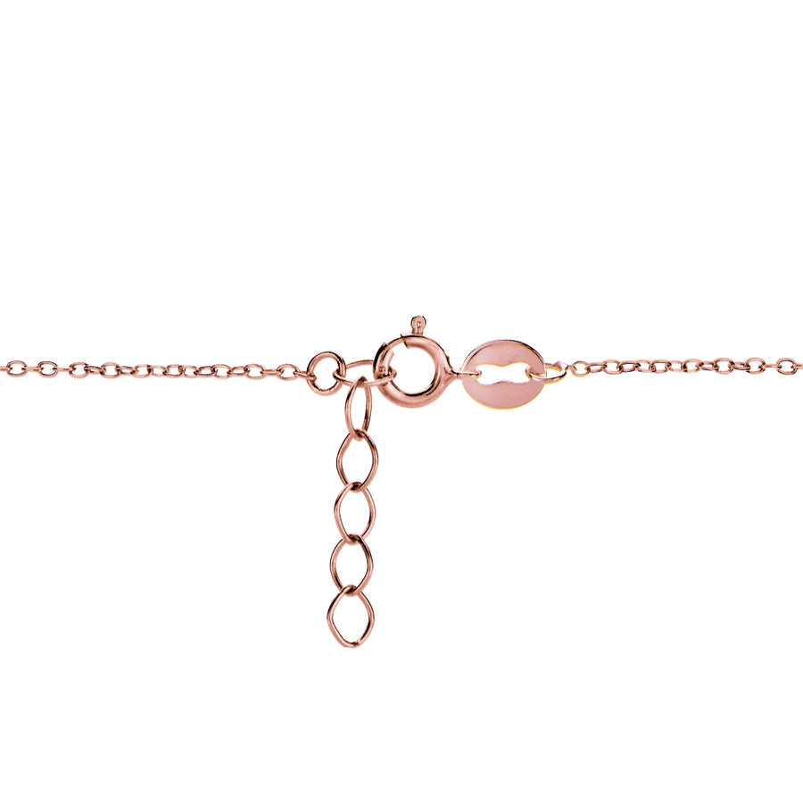Rose Gold Flashed Sterling Silver Cubic Zirconia Star Chain Anklet