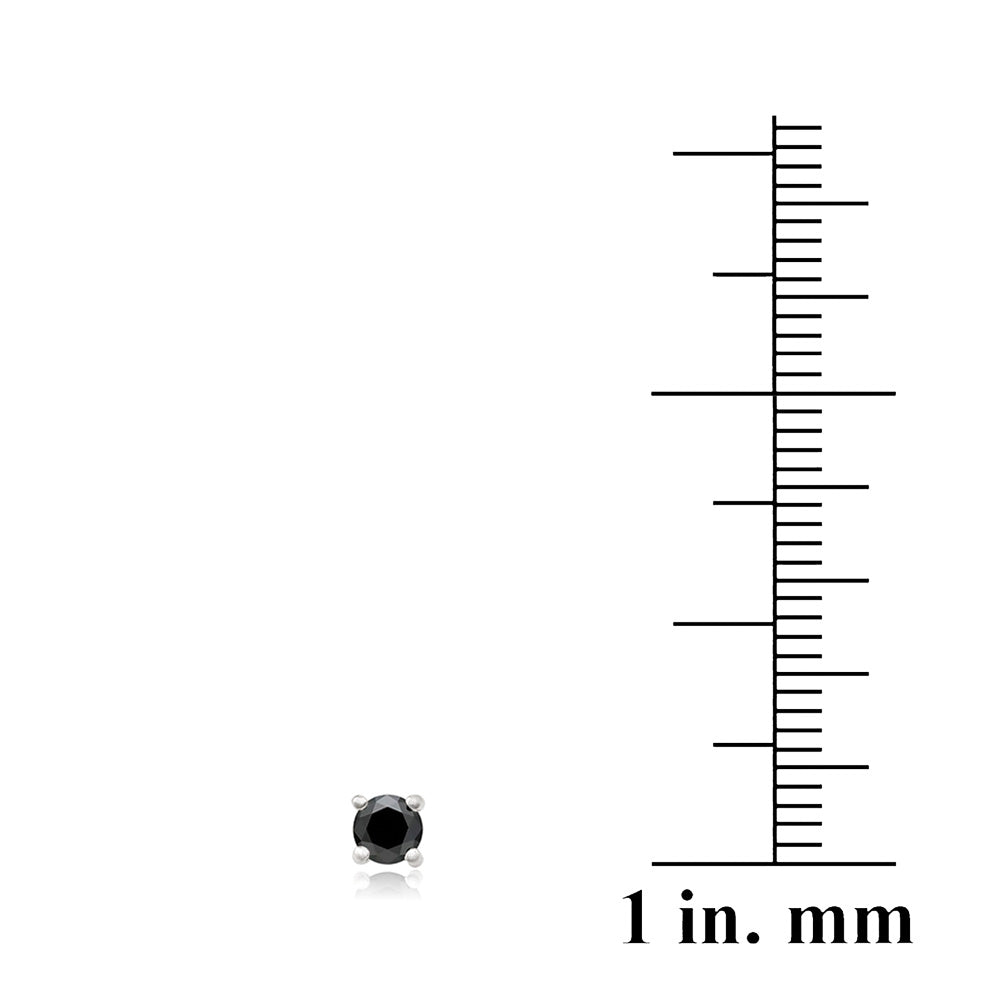 1/4 Ct Black Diamond Stud Earrings in 925 Silver