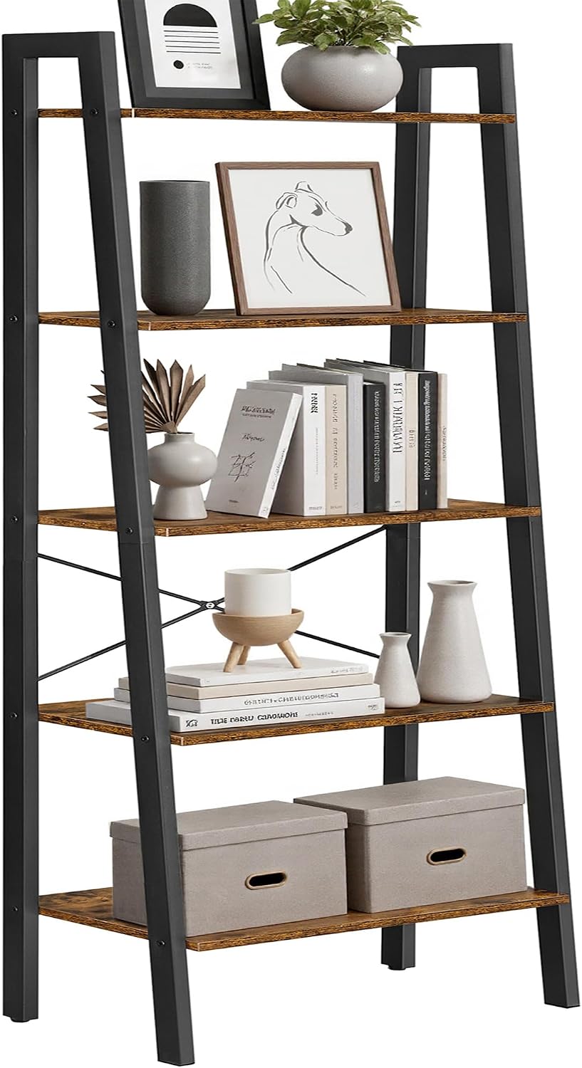 5-Tier Industrial Ladder Shelf