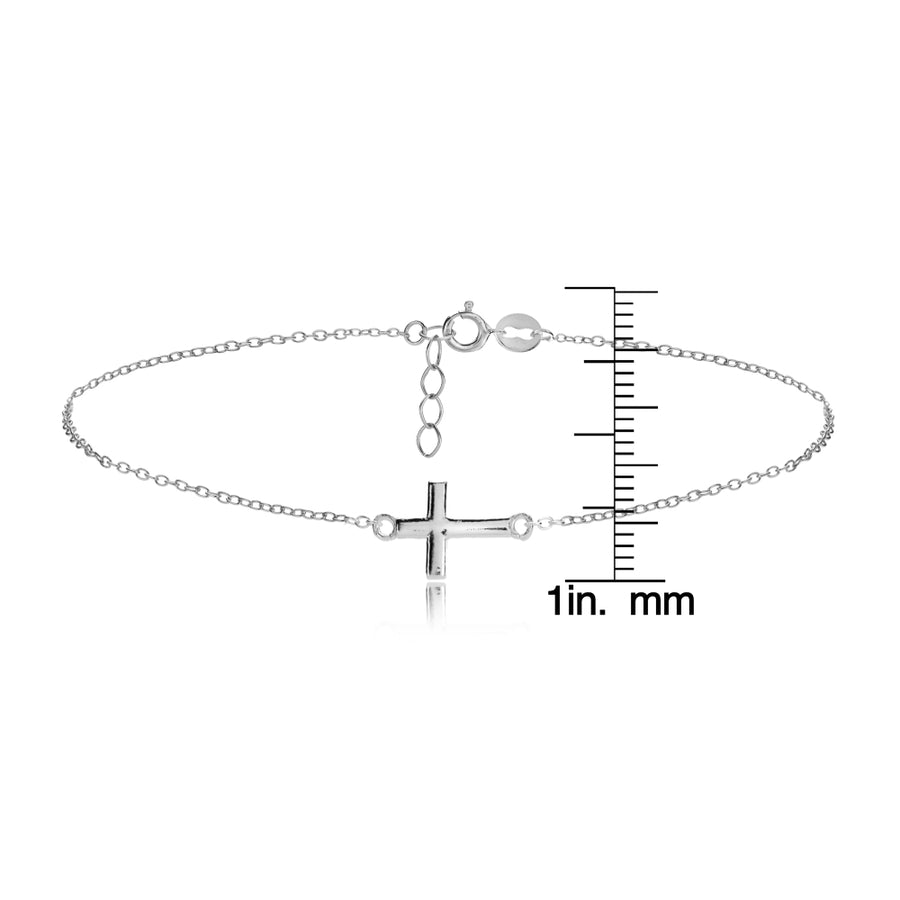Sterling Silver Cross Chain Anklet