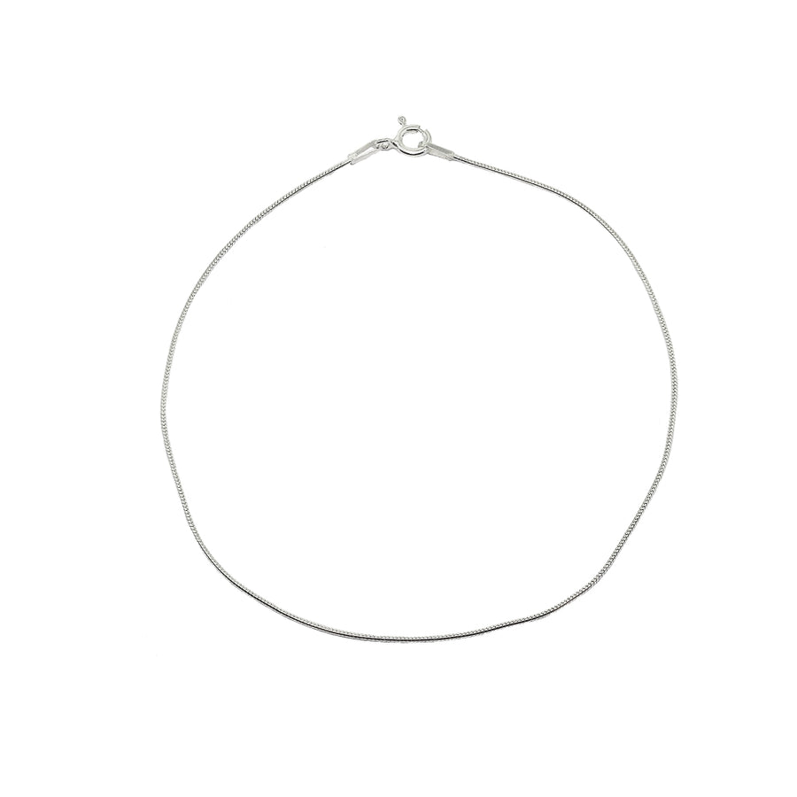 Sterling Silver Italian Thin 0.75mm Snake Chain Anklet