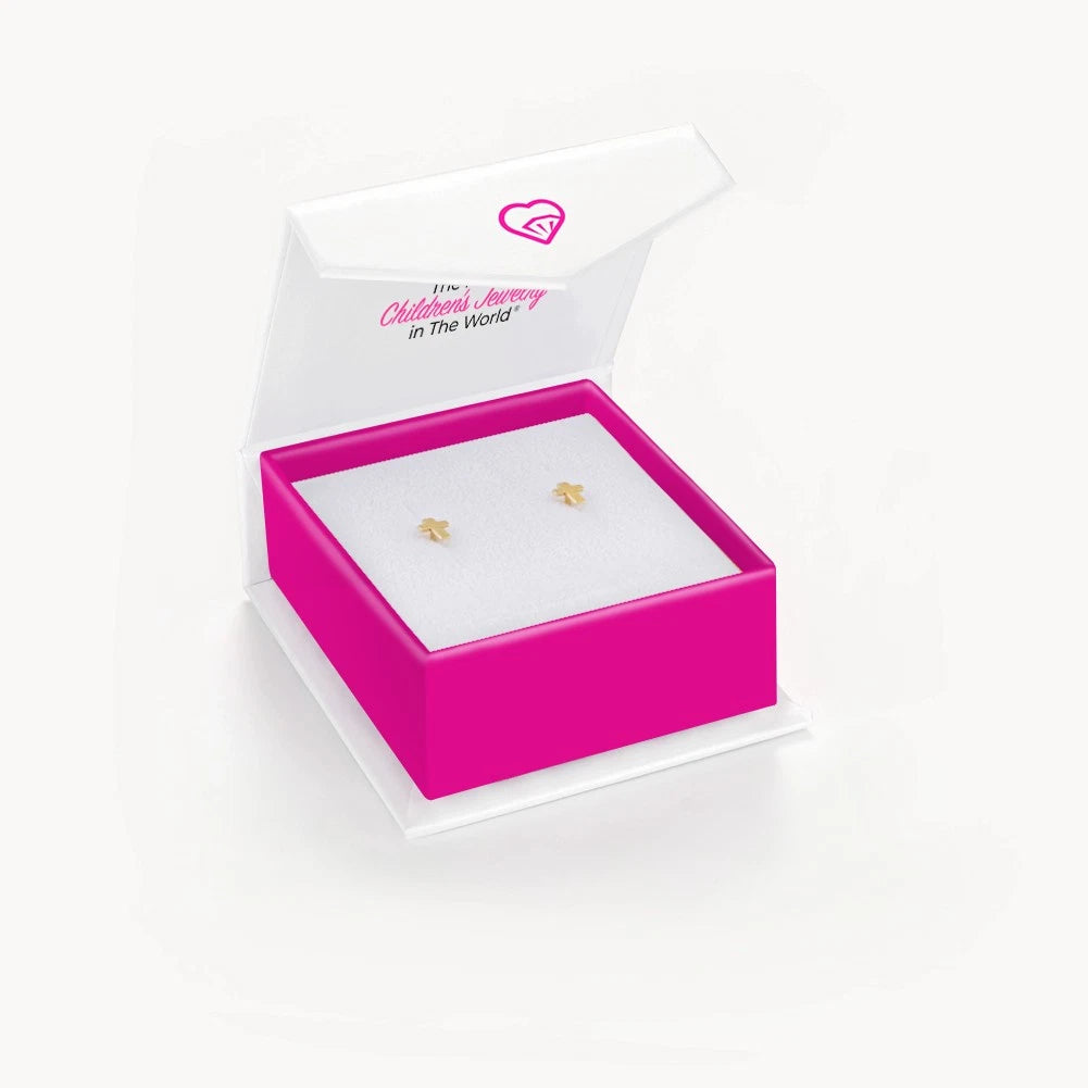 14K Yellow Gold Cross Screw-Back Stud Earrings for Toddlers