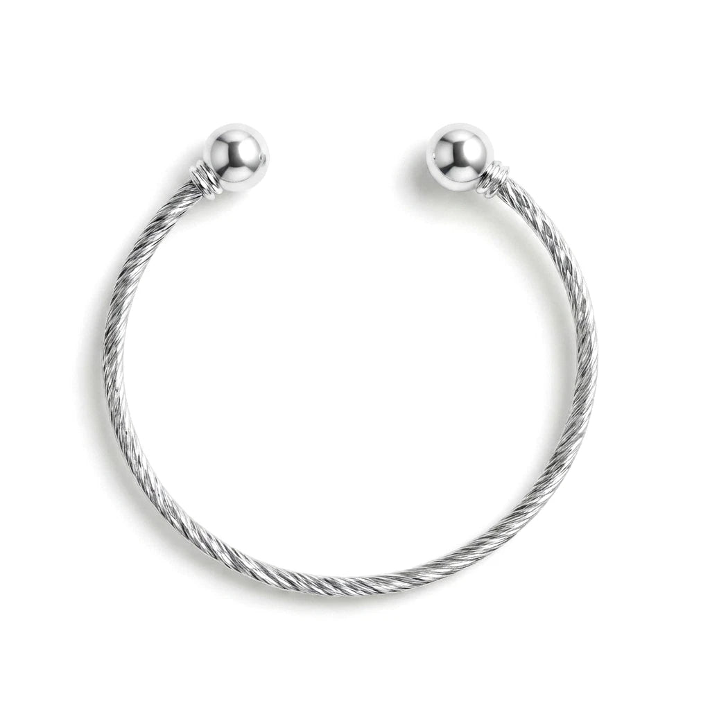 Sterling Silver Baby Cuff Bangle Bracelet with Twisted Cable